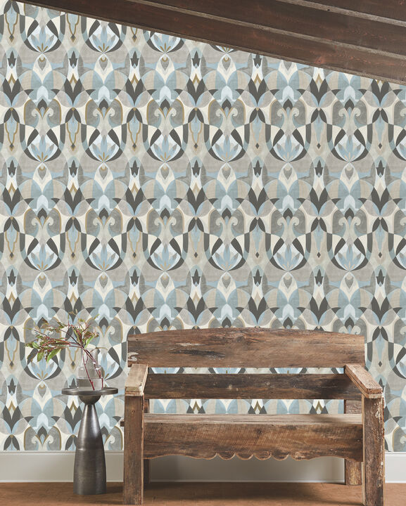 Malta Neutal & Blue Wallpaper