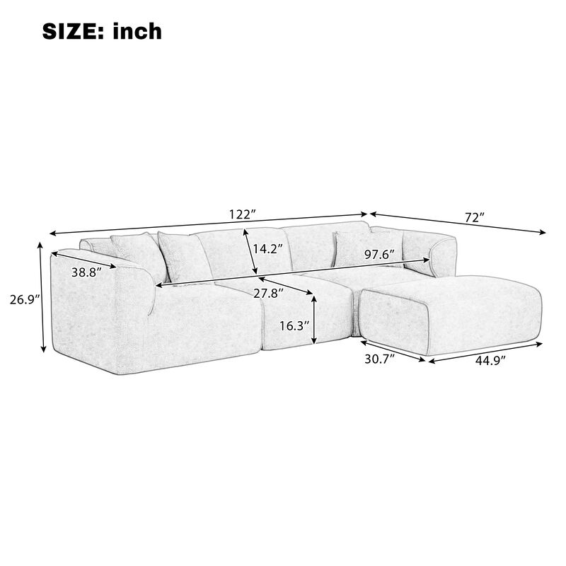 Satwud velvet Sectional image number 3