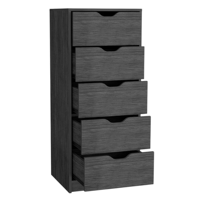 HomeRoots 18" Gray Five Drawer Standard Chest image number 2