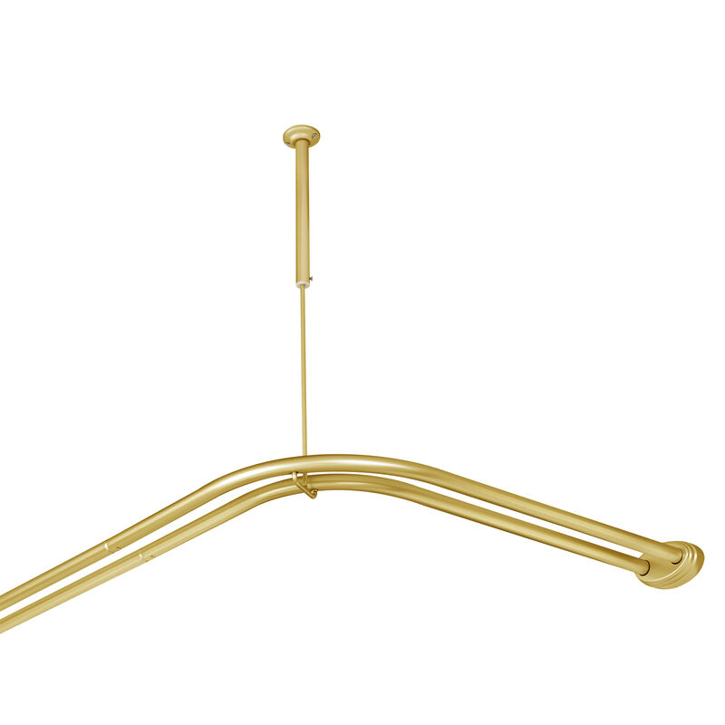Rustproof Aluminum Double L-Shaped Shower Curtain Rod image number 4