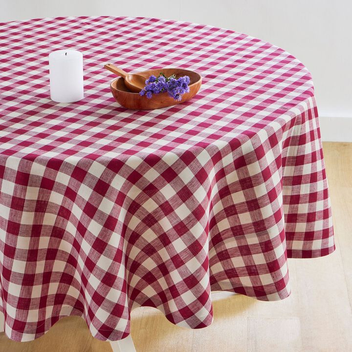 Linen Round Tablecloth - Morgan Check