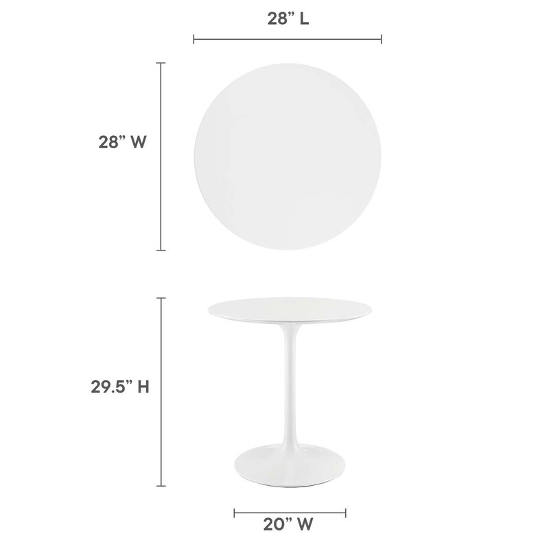 Modway - Lippa 28" Round Wood Top Dining Table White