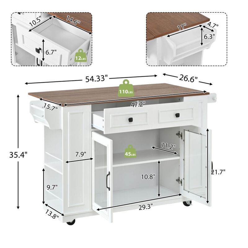 Lobswu Rolling Kitchen Island Cart image number 9