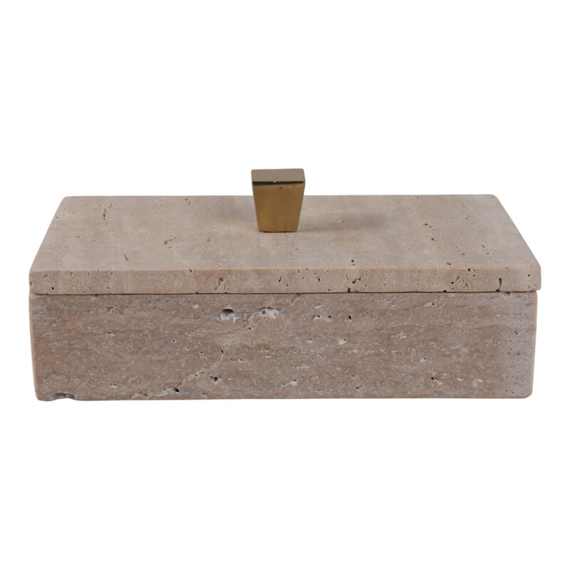 9x5 Travertine Box Gold Knob image number 0