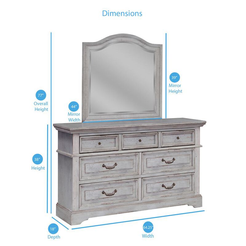 American Woodcrafters Stonebrook Dresser - Light Distressed Antique Gray