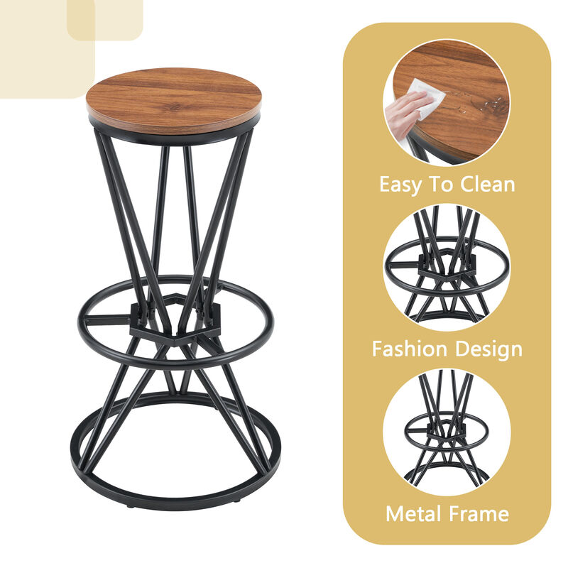Whisen 31.5" Bar Set, 3-Piece MDF Metal Industrial Style for Home Kitchen image number 5