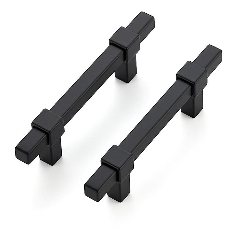 Ravinte Decor 3 Pack Black Cabinet Handles - 3"" Hole Center Cabinet Pulls Matte Black Drawer Pulls Cabinet Hardware Kitchen Han