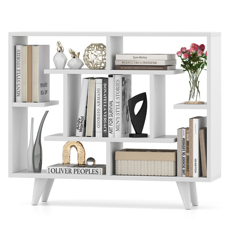 Modern Geometric Bookcase with Anti-Tip Kit &ndash; 5-Tier Storage Display Shelf
