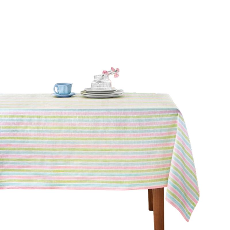 Solino Home 100% Pure Linen Tablecloth - Palm Beach Stripe
