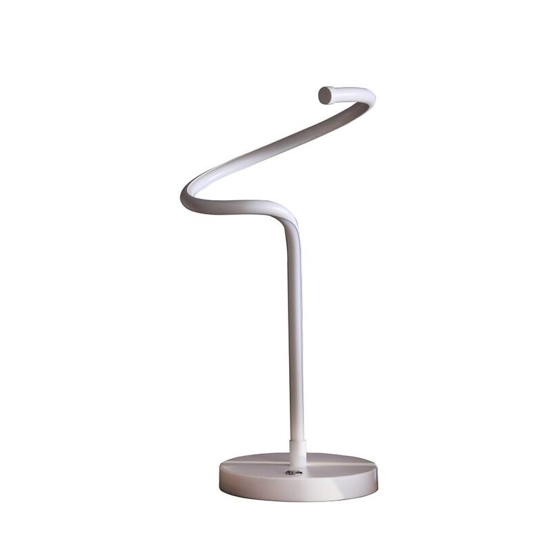 Hivvago 18" White Curvy Spiral LED Table Lamp