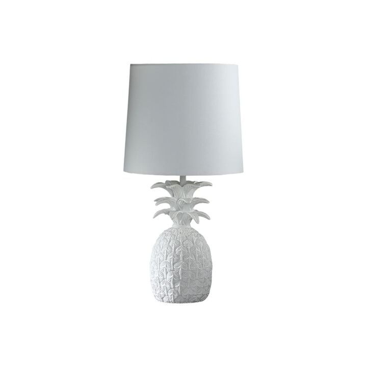Hivvago 17" White Pineapple Table Lamp With White Empire Shade