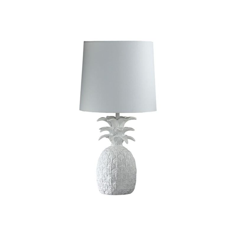 Hivvago 17" White Pineapple Table Lamp With White Empire Shade