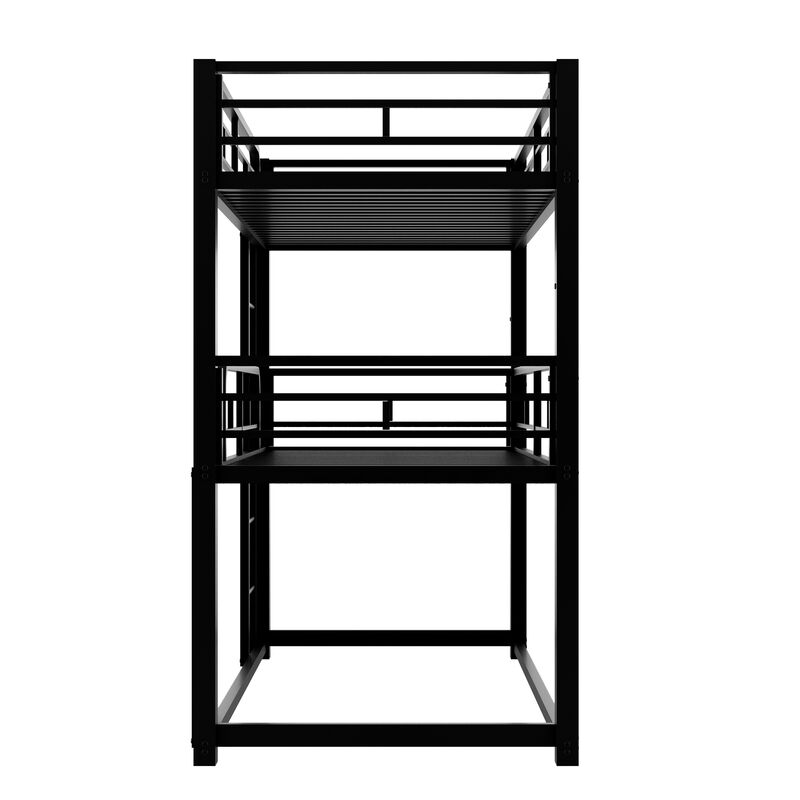 Whisen Metal Twin Size Triple Bunk Bed- Black