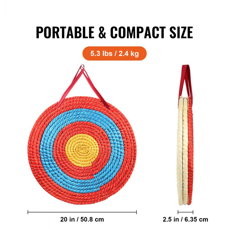Handmade Straw Arrow Target, 3-Layer Round Archery Target for Outdoor Bow Shooting-Multi Color image number 2