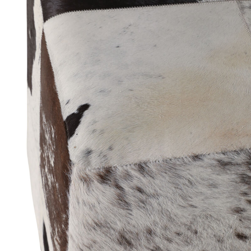 Hair On Hide Patchwork Ottoman image number 5
