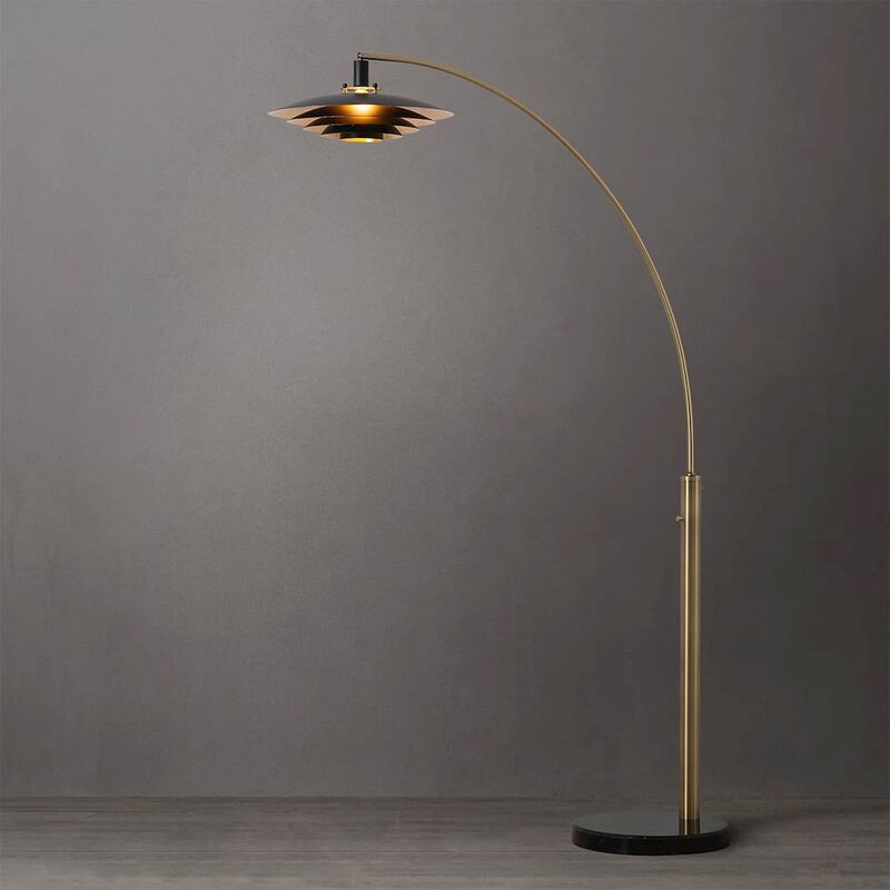 NOVA OF CALIFORNIA Rancho Mirage 1 Light Arc Floor Lamp - Weathered Brass
