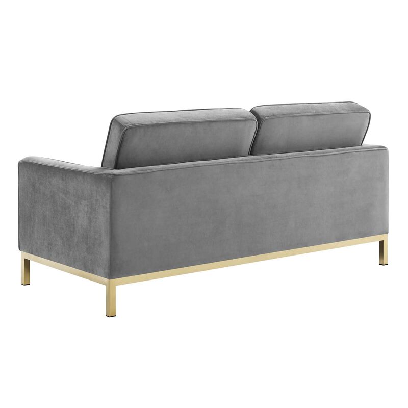 Loft Gold Stainless Steel Leg Performance Velvet Loveseat image number 3