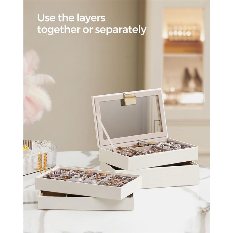 4-Tier Stackable Jewelry Trays for Organized Accessory Storage