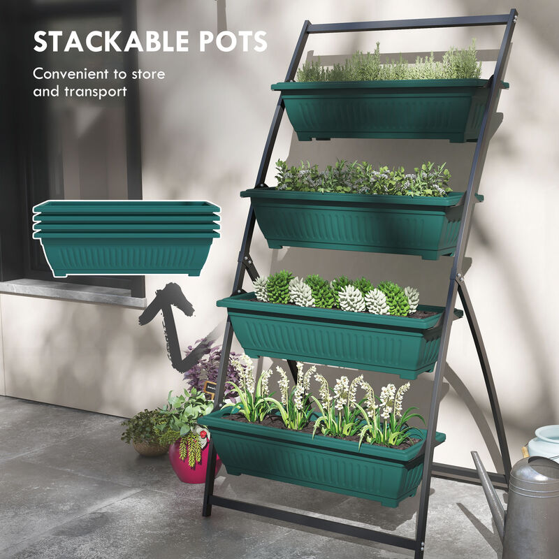 Hivvago 4-Tier Vertical Raised Garden Planter image number 6