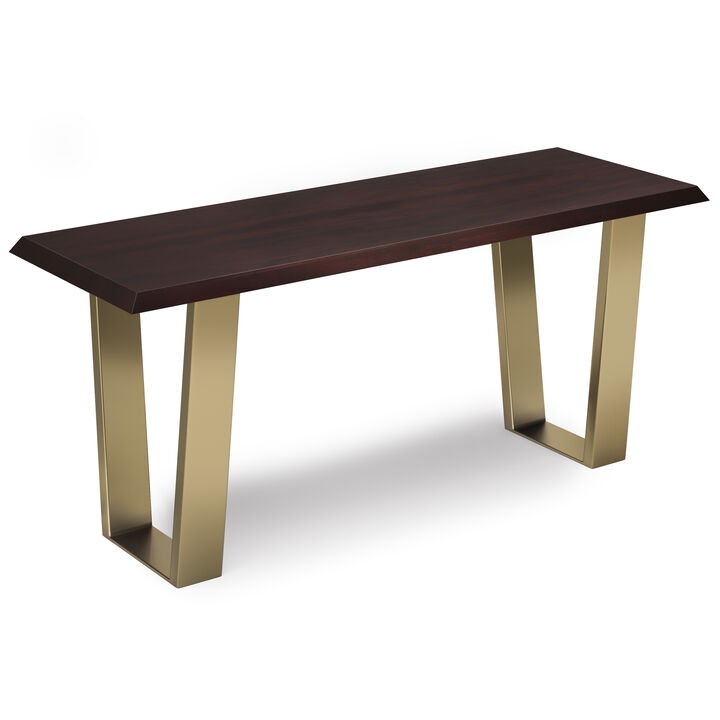 Lewis SOLID ACACIA WOOD 42 inch Wide Contemporary Bench in Cognac