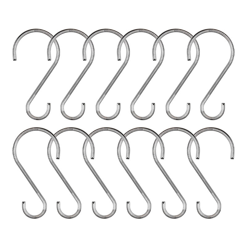 Zinc Shower Curtain Hooks, Set of 12 image number 3