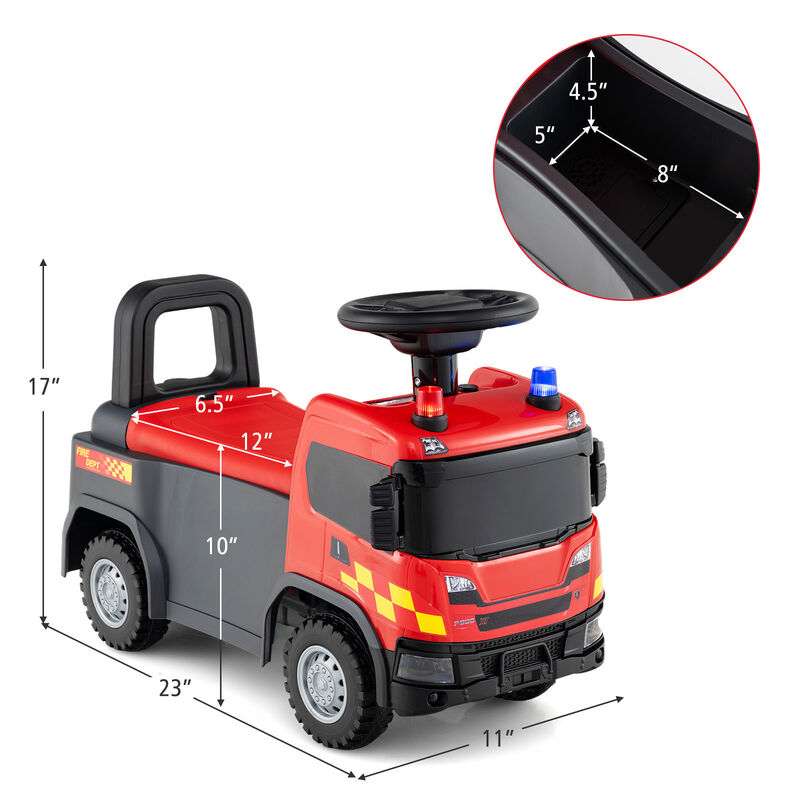 Ride On Push Truck Toy for Kids with Steering Wheel and Music for Playroom image number 2