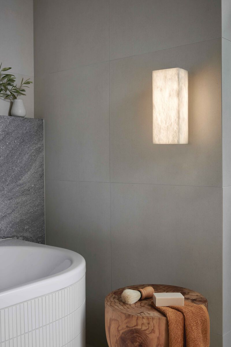 Beacon Lighting Times Alabaster LED Wall Sconce IP44 Bathroom Wall Light, Wet Rated image number 6