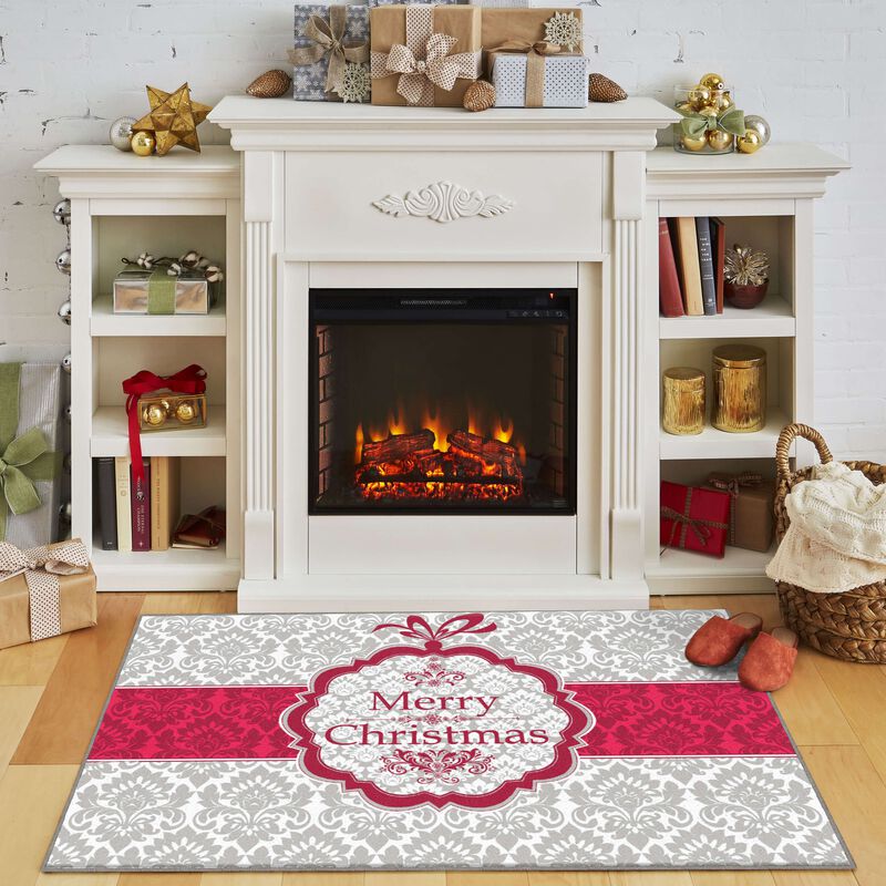 Prismatic Christmas Damask Bath and Kitchen Mat Collection image number 4