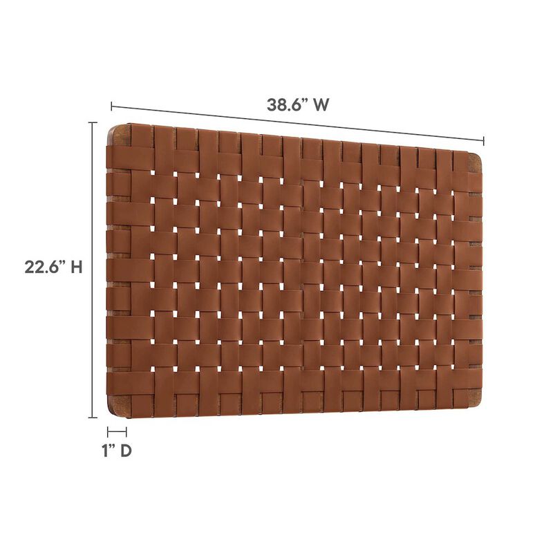 Sparta Weave Wall-Mount Vegan Leather Twin Headboard image number 3