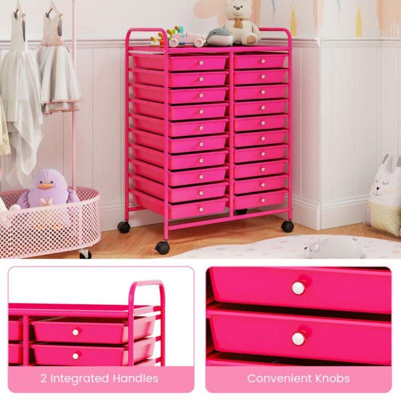 Hivvago 20 Drawers Rolling Storage Cart Studio Organizer