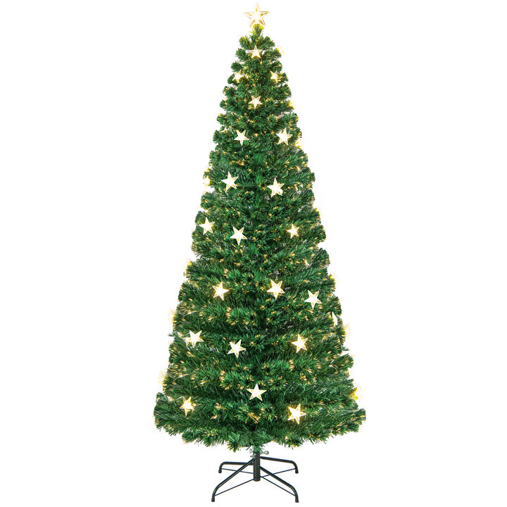 Prelit Fiber Optic Christmas Tree with Warm White Lights-7 ft