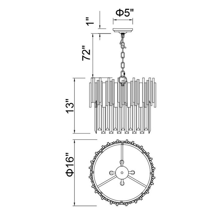 CWI Lighting Deco 4 Light Down Chandelier With Medallion Gold Finish