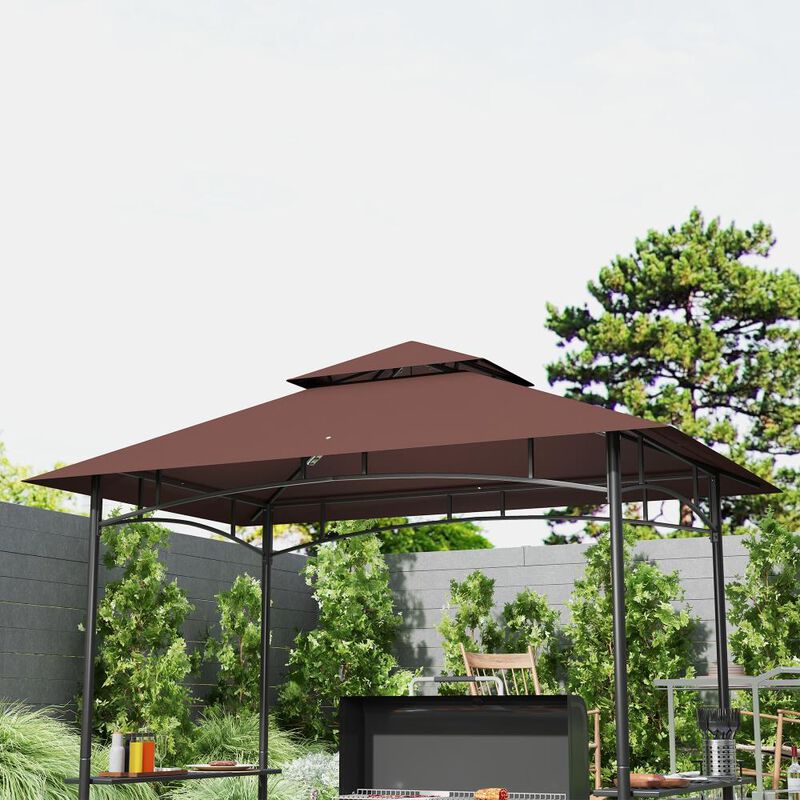 Hivvago 8x5 Barbecue Gazebo Shelter with Double Roof image number 7