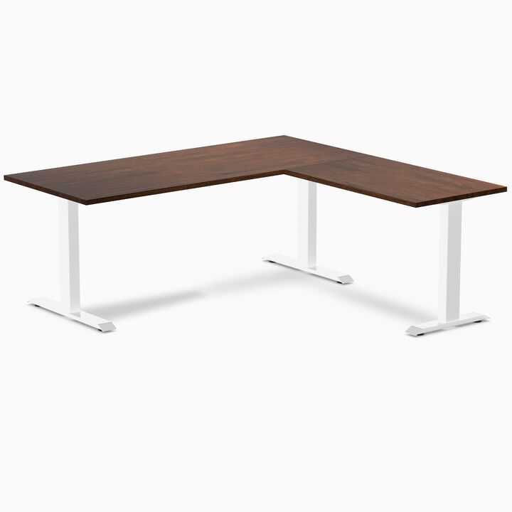 Desky Zero Rubberwood L-Shape Office Desk