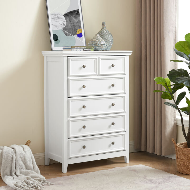 Modern 6-Drawer Dresser Chest of Drawers for Closet Organization & Storage