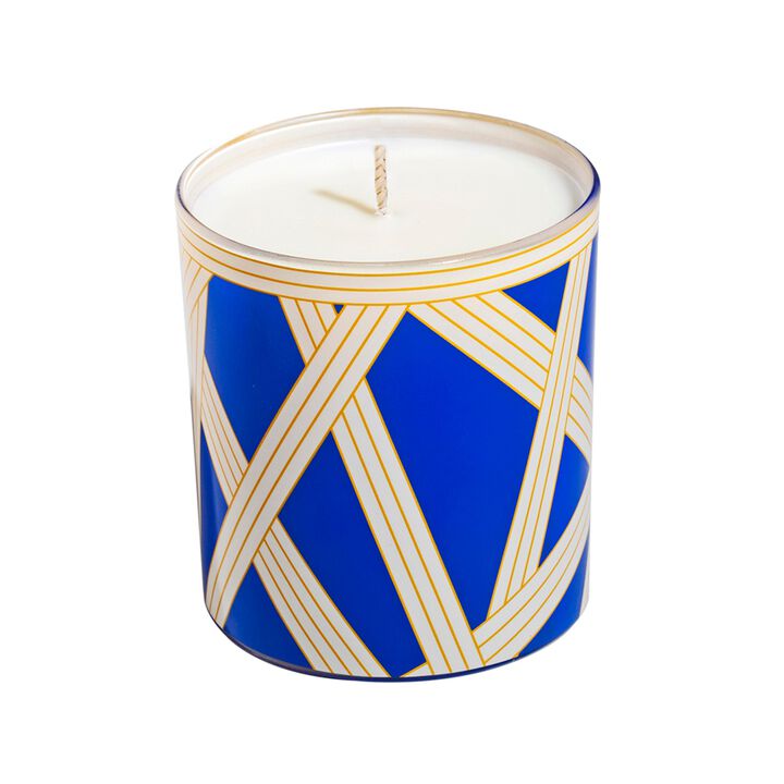 Scented Candle NASTRI BICOLORE Blue, diam. 3.3", H 3.5"