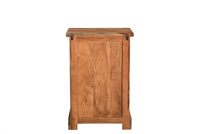 HomeRoots 30" Natural Solid Wood Three Drawers Filing Cabinet image number 3