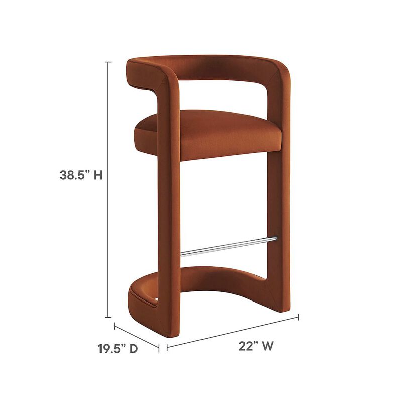 Winslow Performance Velvet Bar Stool image number 1