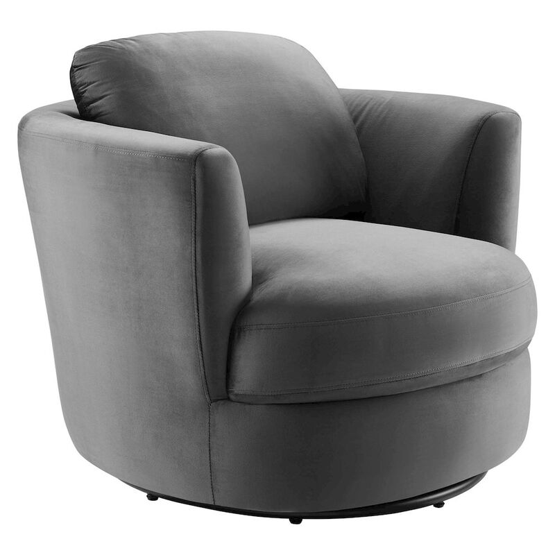 Pirouette Performance Velvet Swivel Armchair image number 0