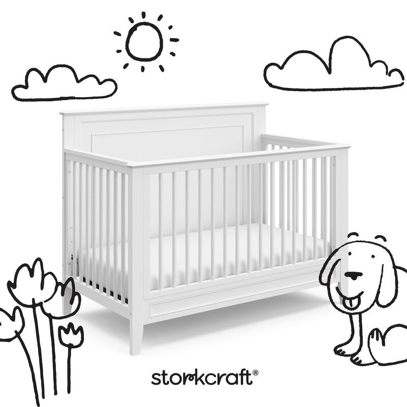 Solstice 5-in-1 Convertible Crib - White image number 1