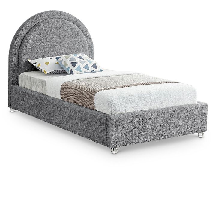Meridian Furniture Milo Grey Fabric Twin Bed