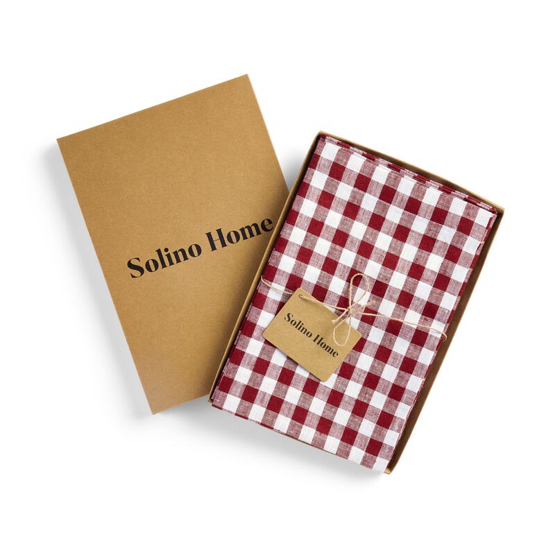 Linen Dinner Napkins - Gingham Check image number 2