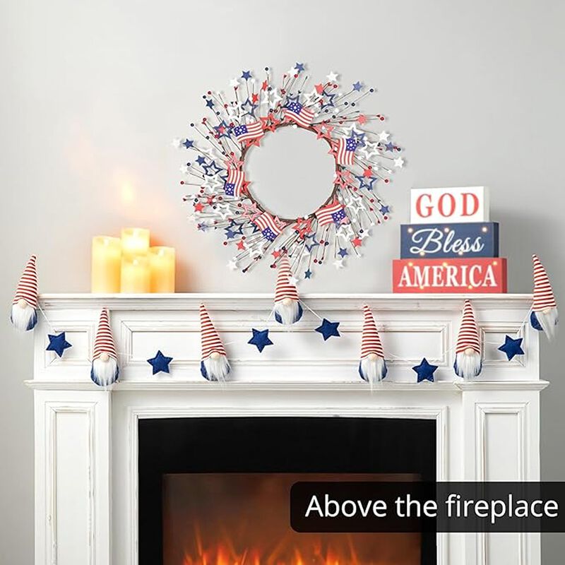 Independence Day American Flag Wreath for Front Door - Decor image number 3