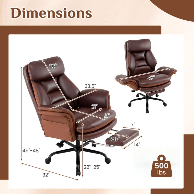 Ergonomic Faux Leather Office Chair for Big and Tall Users Home Office image number 2