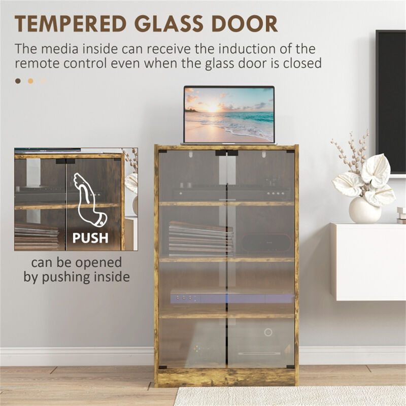 Storage Cabinet with Glass Display &ndash; Multi-Purpose Organizer for Home & Office image number 6