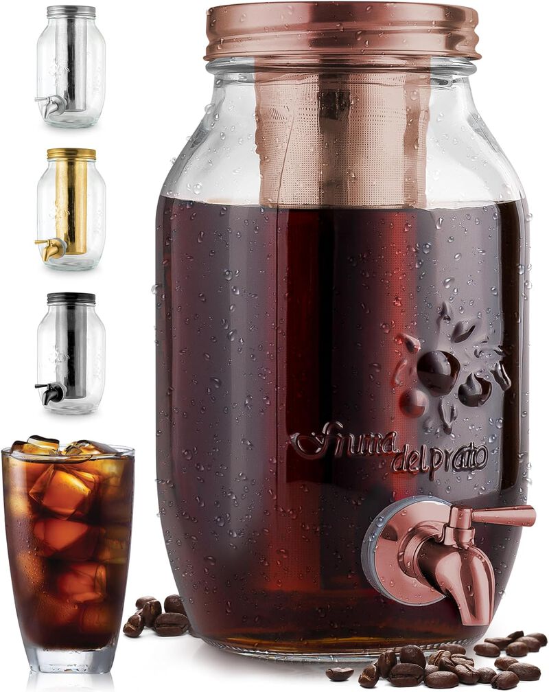 1.5 Liter Cold Brew Coffee Maker with Extra Thick Glass Carafe & Stainless Steel Mesh Filter image number 1