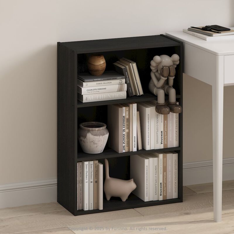 Simple Open Shelf, Bookcases, 3-Tier, Americano