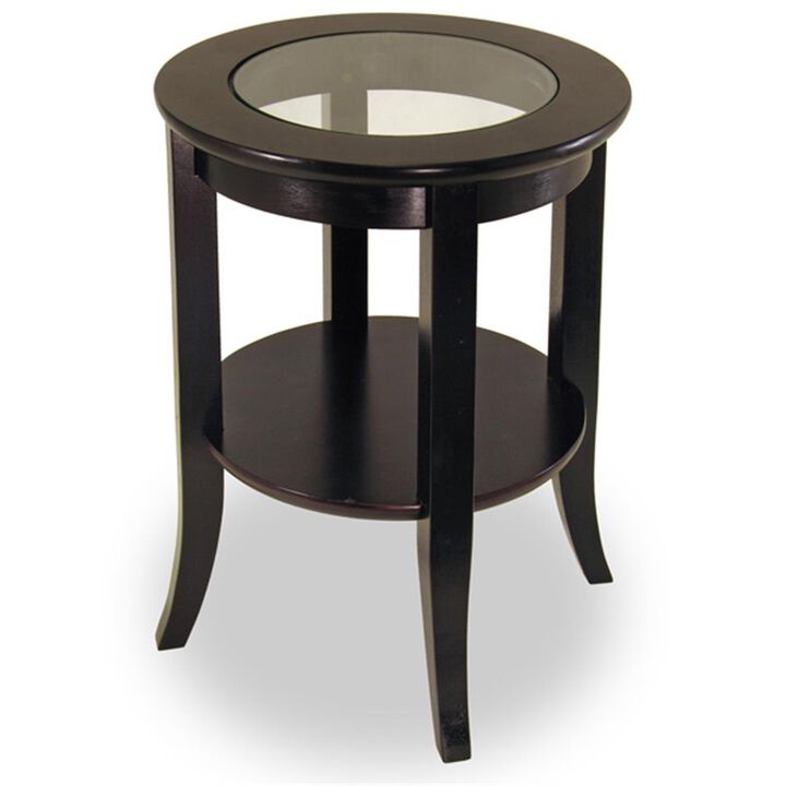 Winsome  Round End Table with Glass Top