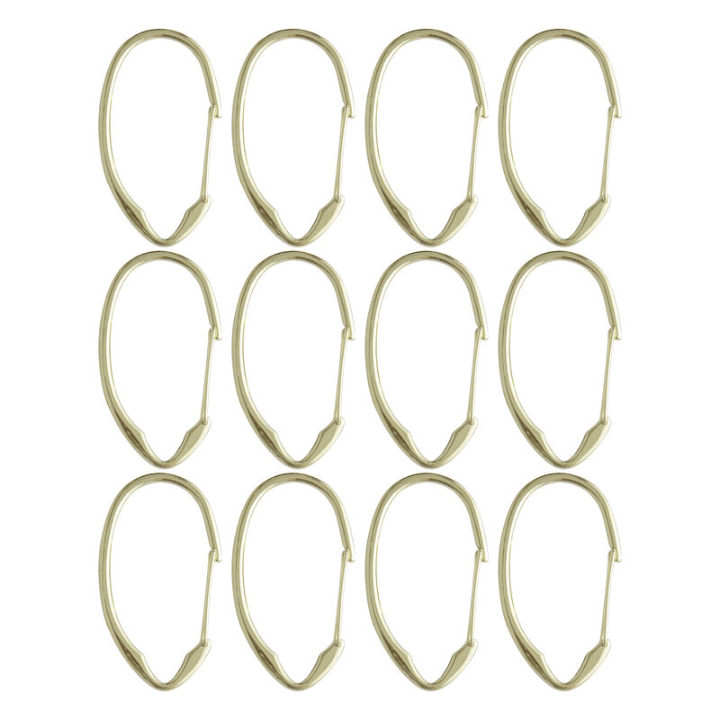 Zinc Shower Curtain Hooks, Set of 12 image number 4