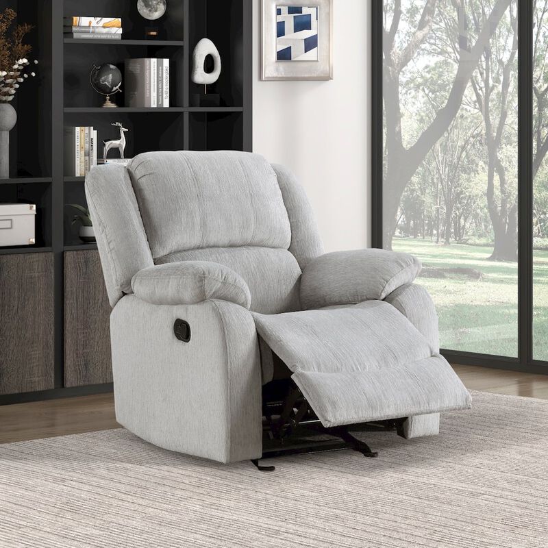 Lexicon Fairview Chenille Glider Manual Recliner in Gray
